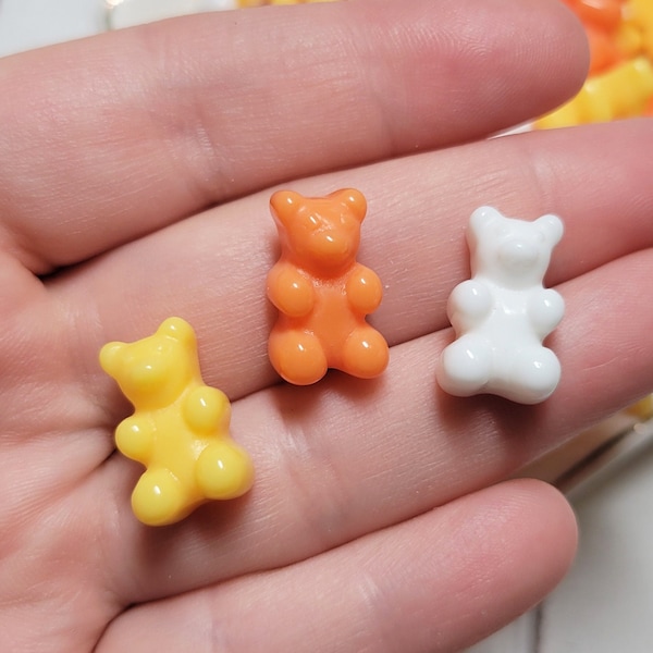 Candy Corn Gummy Bear Cabochons - Flatback Resin - Kawaii Cabochon - Candy Cabochons - Gummy Bears - Sweet Resins