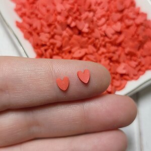 FAKE Red Heart Sprinkles - Fake Sprinkles  - Fake Food - Clay Sprinkles - Decoden Sprinkle - Clay Hearts - Slime Sprinkles