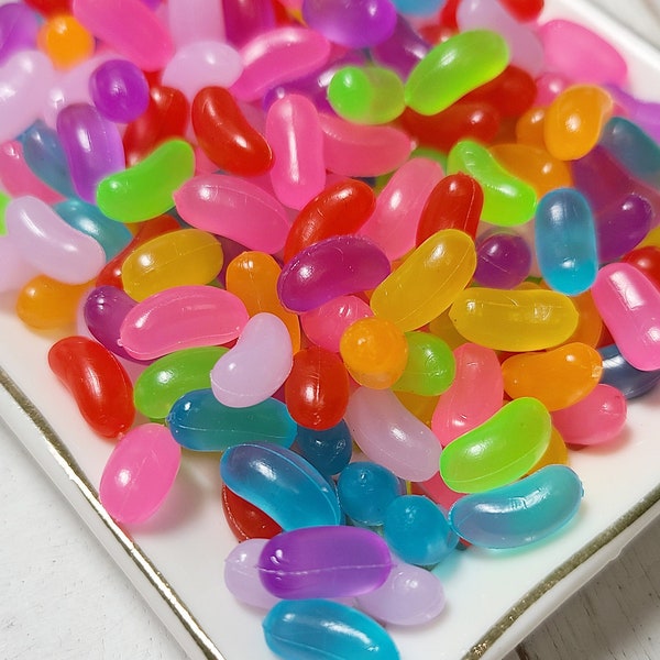 Miniature Jelly Beans - Fake Jelly Beans - Resin Candy - Decoden Sweets - Fake Jelly Beans - Candy Charms - Slime Charms