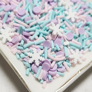FAKE Vintage Snow Clay Sprinkle Mix - Fake Sprinkles  - Fake Food - Clay Sprinkles - Decoden Sprinkle
