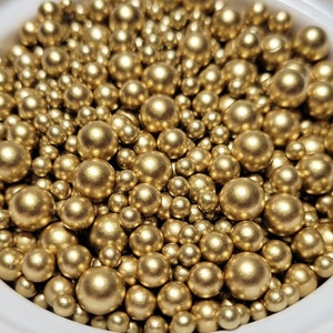 FAKE Gold 4/6/8mm Mixed No-Hole Pearls - Fake Pearls - No Hole Pearls - No Hole Beads