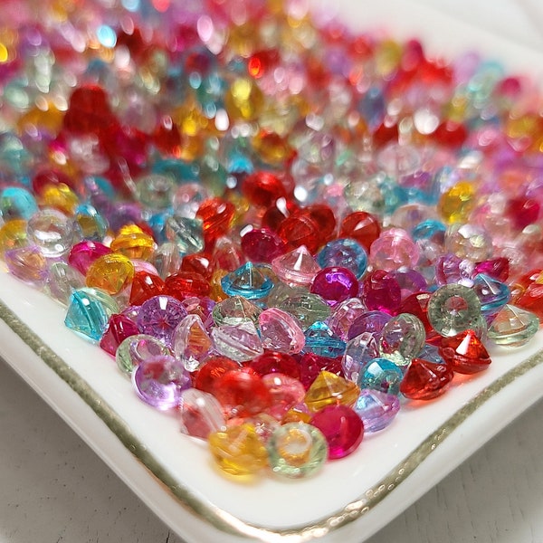 Miniature Fake Diamonds - Acrylic Diamonds - Rhinestone Diamonds - Colorful Jewels