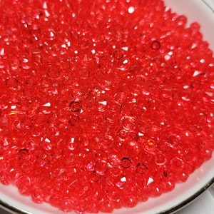 Miniature Red Fake Diamonds - Acrylic Diamonds - Rhinestone Diamonds - Red Jewels