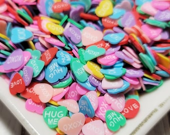 FAKE Conversation Heart Sprinkle Mix - Fake Sprinkles - Fake Food - Clay Sprinkles - Decoden Sprinkle - Heart Sprinkles - Slime Sprinkles