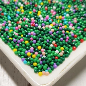 FAKE 2mm Merry & Bright Nonpareil Sprinkles - Fake Sprinkles - Faux Food - Fake Food - Decoden Sprinkle - Slime Sprinkles - 2mm Beads
