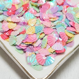 Mixed Seashell Glitter - Sequins - Loose Sequins - Slime Charms - Seashell Sequins - Confetti Scatter