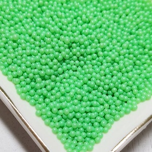 FAKE 2mm Lime Green Nonpareil Sprinkles - Fake Sprinkles - Faux Food - Fake Food - Decoden Sprinkle - Slime Sprinkles - 2mm Beads