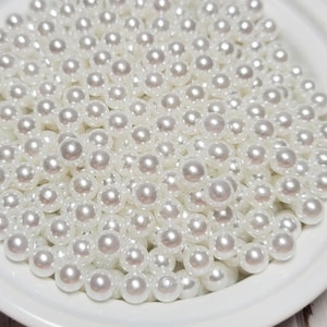 FAKE 6mm White Pearls - Fake Pearls - No Hole Pearls - No Hole Beads
