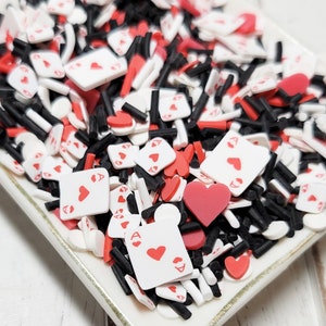 FAKE Ace of Hearts Sprinkle Mx - Fake Sprinkles  - Fake Food - Clay Sprinkles - Decoden Sprinkle