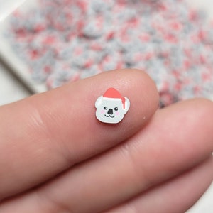 FAKE Christmas Koala Polymer Clay Sprinkles - Clay Jimmies - Fake Sprinkles - Faux Food - Fake Food - Clay Sprinkles - Slime Sprinkles