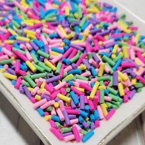 FAKE Bright Bubblegum Mixed Sprinkles - Fake Sprinkles  - Fake Food - Clay Sprinkles - Decoden Sprinkle - Bright Sprinkles - Slime Sprinkles