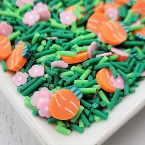 FAKE Carrot Patch Sprinkle Mix - Fake Sprinkles  - Fake Food - Clay Sprinkles - Decoden Sprinkle - Easter Sprinkles