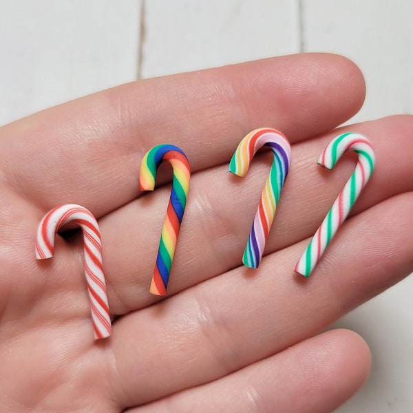 Assorted Miniature Candy Cane - Fake Candy Cane - Faux Food - Fake Food - Polymer Clay Candy - Decoden - Christmas Candy Cane