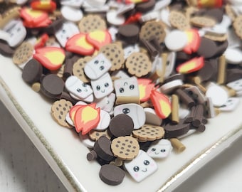 FAKE Campfire Smores Sprinkles Mix - Fake Sprinkles - Fake Food - Clay Sprinkles - Decoden Sprinkle - Smores Sprinkles - Slime Sprinkles