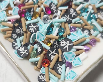 FAKE Pirate's Booty Sprinkle Mix - Fake Sprinkles - Fake Food - Clay Sprinkles - Decoden Sprinkle - Pirate Sprinkles - Slime Sprinkles