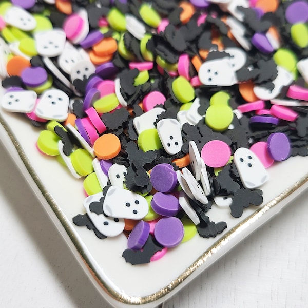 FAKE Colorful Spooky Ghost Sprinkle Mix - Fake Sprinkles  - Fake Food - Clay Sprinkles - Decoden Sprinkle - Confetti Sprinkles