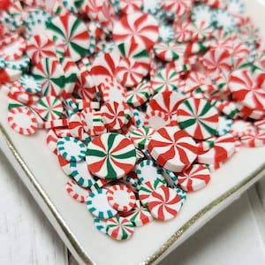 FAKE Peppermint Overload Clay Sprinkle Mix - Fake Sprinkles  - Fake Food - Clay Sprinkles - Decoden Sprinkle - Christmas Sprinkles