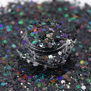 Midnight Smoke Chunky Glitter - Glitter - Chunky Glitter - Halloween Glitter - Black Glitter