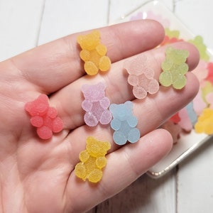 Sour Gummy Bear Cabochons - Flatback Resin - Kawaii Cabochon - Candy Cabochons - Gummy Bears - Sweet Resins