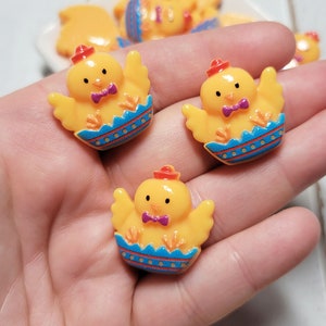 Kawaii Chickie Cabochons - Flatback Resin - Kawaii Cabochon - Easter Cabochons - Slime Charms