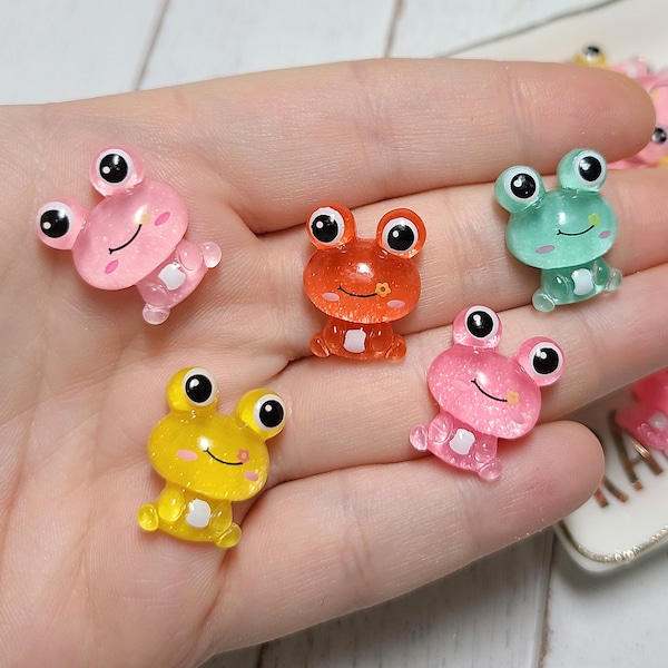 Frog Cabochons - Flatback Resin - Kawaii Cabochon - Resin Frogs - Slime Charms