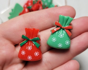 Assorted Christmas Bag Cabochons - Flatback Resin - Kawaii Cabochon - Christmas Cabochons - Slime Charms