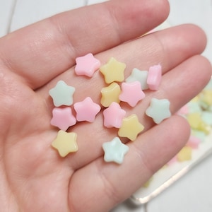 Assorted Pastel Star Cabochons - Flatback Resin - Kawaii Cabochon - Resin Cereal - Star Cabochons