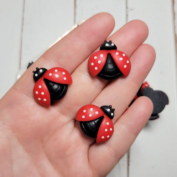 Ladybug Cabochons - Flatback Resin - Kawaii Cabochon - Insect Cabochon - Slime Charms