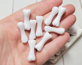 Bone Cabochons - Dog Bone Cabochons - Bone Charms - Slime Charms - Halloween Charms - Halloween Cabochons