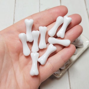 Bone Cabochons - Dog Bone Cabochons - Bone Charms - Slime Charms - Halloween Charms - Halloween Cabochons