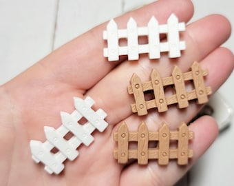 Fence Doll House Charms - Flatback Resin - Kawaii Cabochon - Resin Candy - Fence Cabochons - Slime Charms