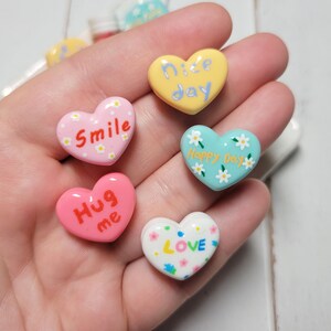 Kawaii Valentine Candy Cabochons - Flatback Resin - Kawaii Cabochon - Valentine Cabochons - Slime Charms