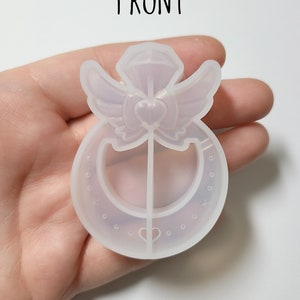 Kawaii Winged Pendant Shaker Mold - Silicone Mold - Cabochon Mold