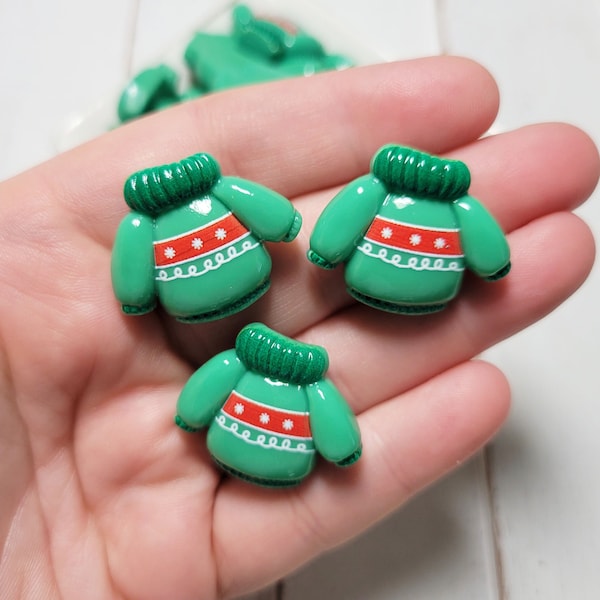 Ugly Sweater Cabochons - Flatback Resin - Kawaii Cabochon - Christmas Cabochons - Slime Charms