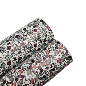 Christmas Treats Vegan Faux Leather Sheets - Synthetic Leather Sheets - Christmas Faux Leather Sheets