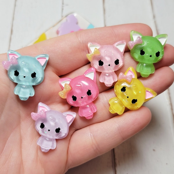 Kitty Cabochons - Cat Cabochons - Cat Charms - Kitty Charms - Slime Charms