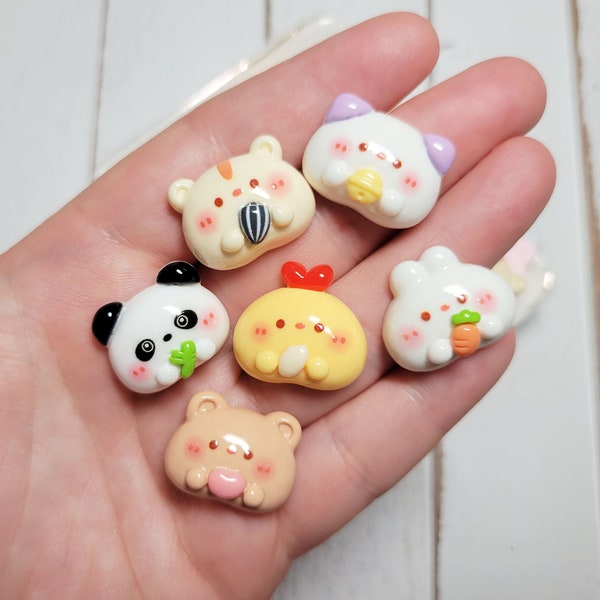 Kawaii Animal Cabochons - Flatback Resin - Kawaii Cabochon - Slime Charms