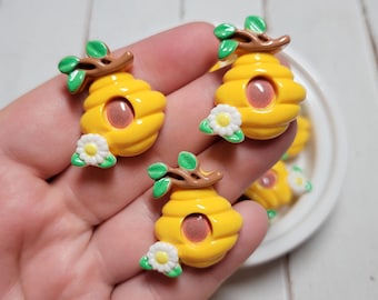 Bee Hive Cabochons - Flatback Resin - Kawaii Cabochon - Slime Charms