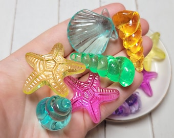 Assorted Seashell Cabochons - Flatback Resin - Kawaii Cabochon - Resin Seashell - Seashell Cabochons - Slime Charms