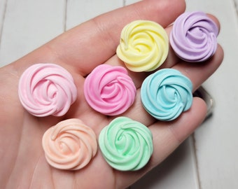 Assorted Whipped Cream Cabochons Flatback Resin Kawaii