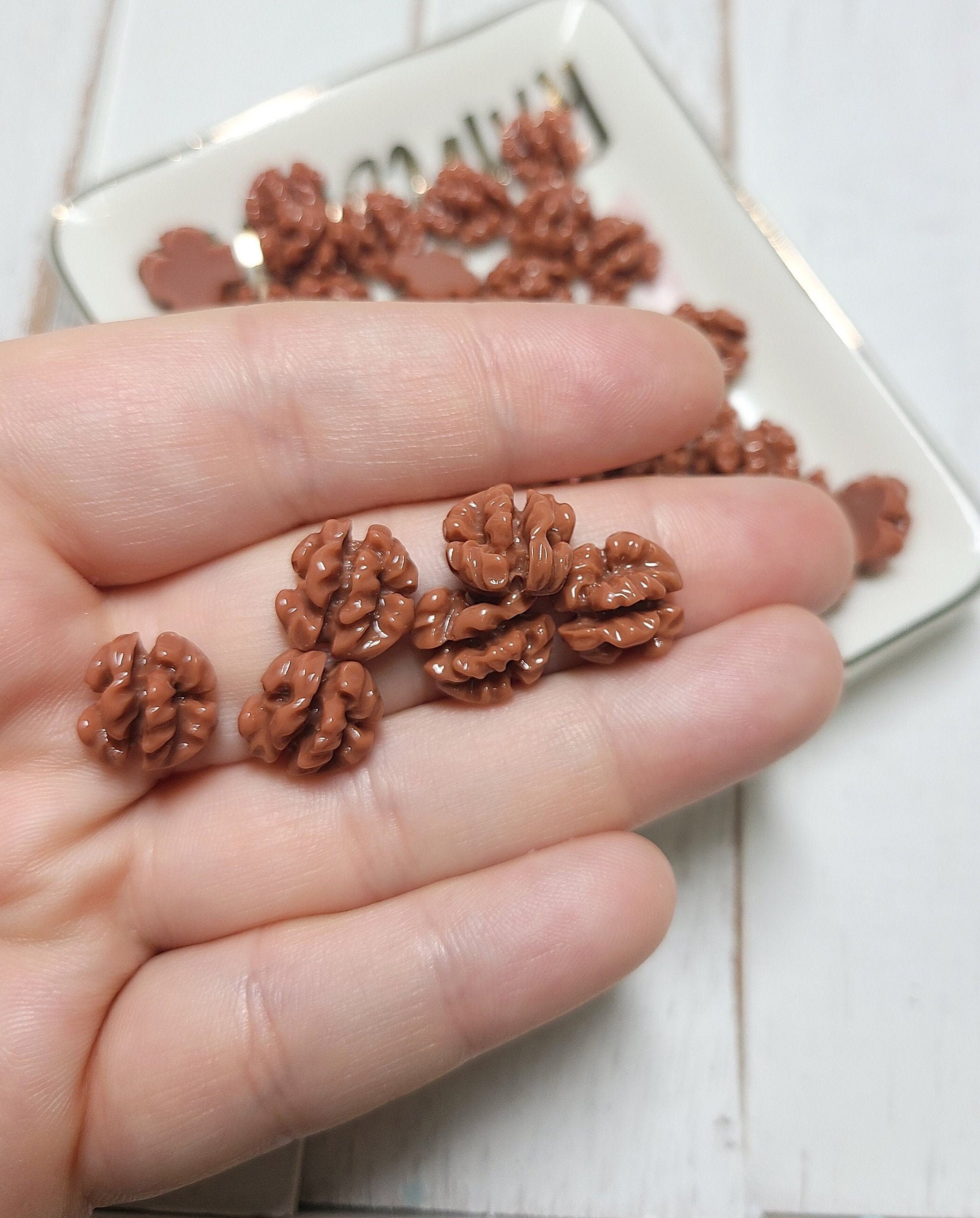 Walnuts Miniature Flatback Charms Mini Charm Fake Food Nuts