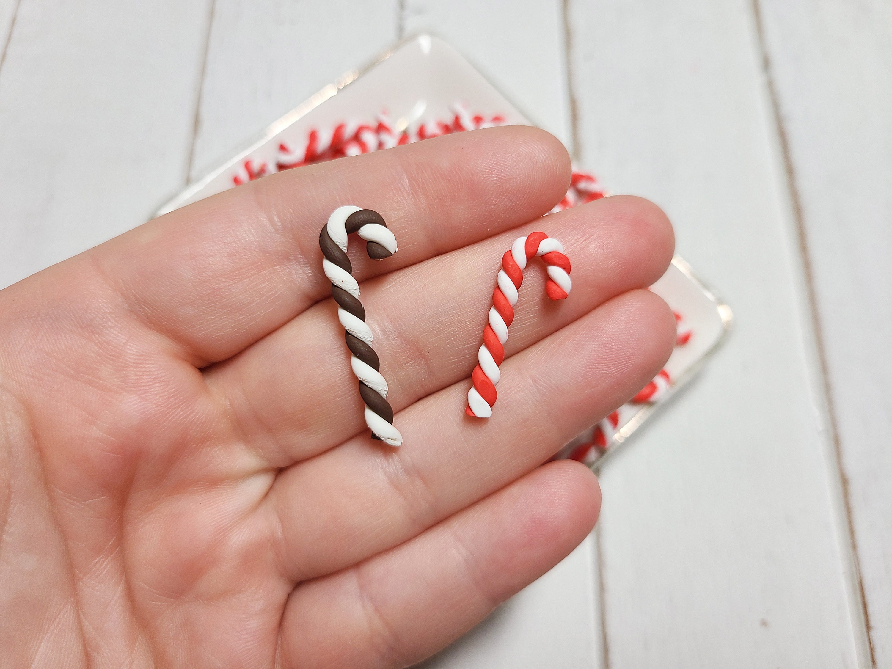 Miniature Chocolate & Red Candy Canes Fake Candy Cane Faux Etsy