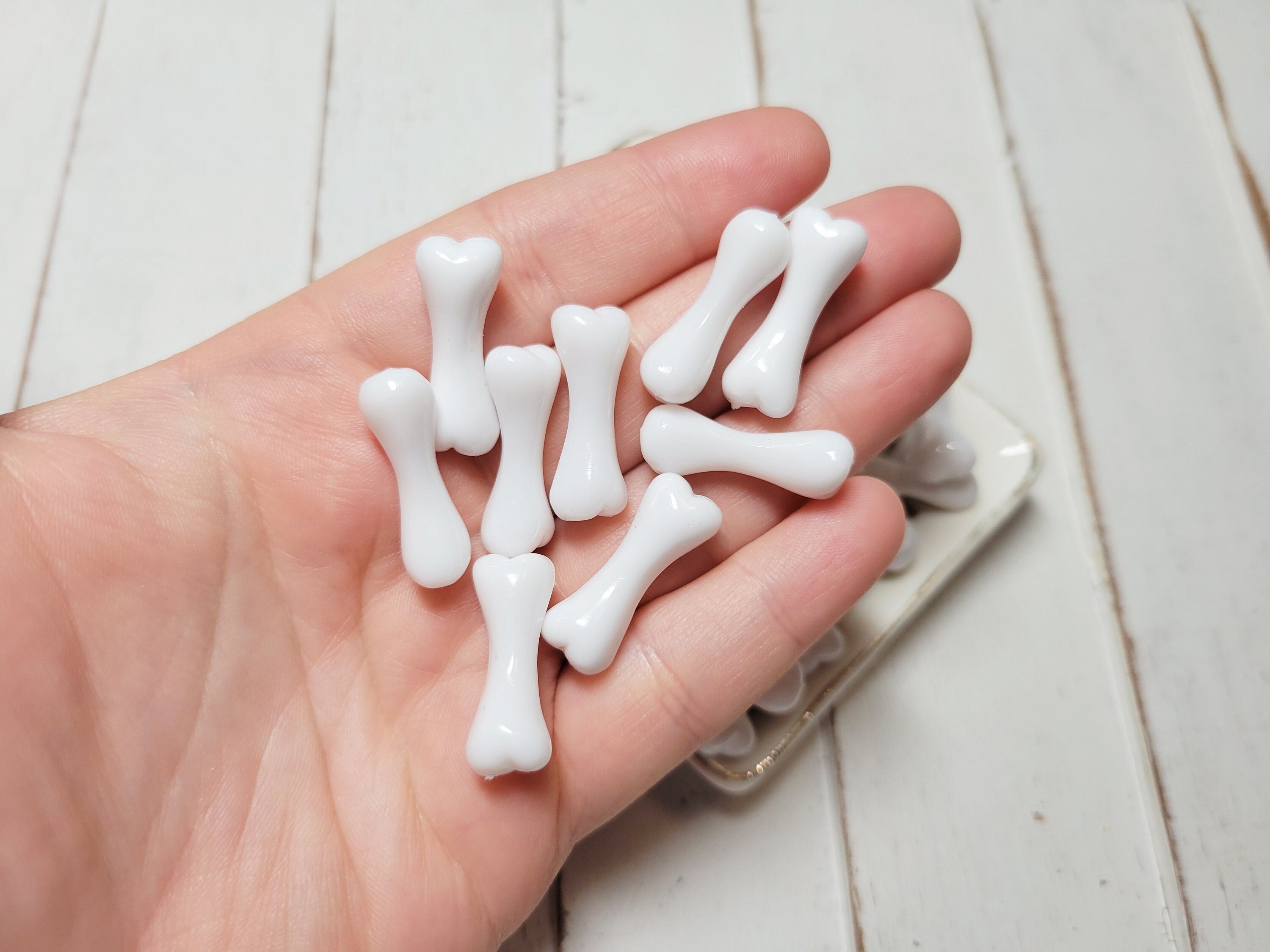 Bone Cabochons - Dog Bone Cabochons - Bone Charms - Slime Charms - Halloween Charms - Halloween Cabochons