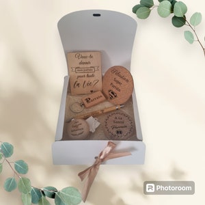 Godfather gift box to compose and personalize. Gift idea to offer for godfather request or during baptism. Various possible boxes