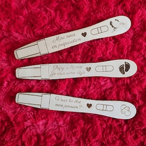 Test de Grossesse personnalisable pour Papa, Papy, mamie, parrain, marraine. Cadeau original