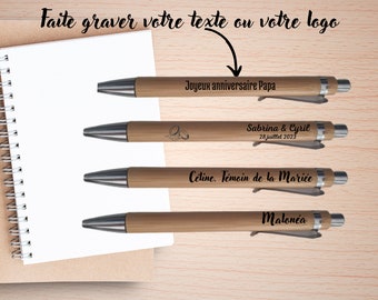 Personalized bamboo pen, gift idea for weddings, bridesmaids, baptisms, teachers, birthdays, businesses, committees, logos