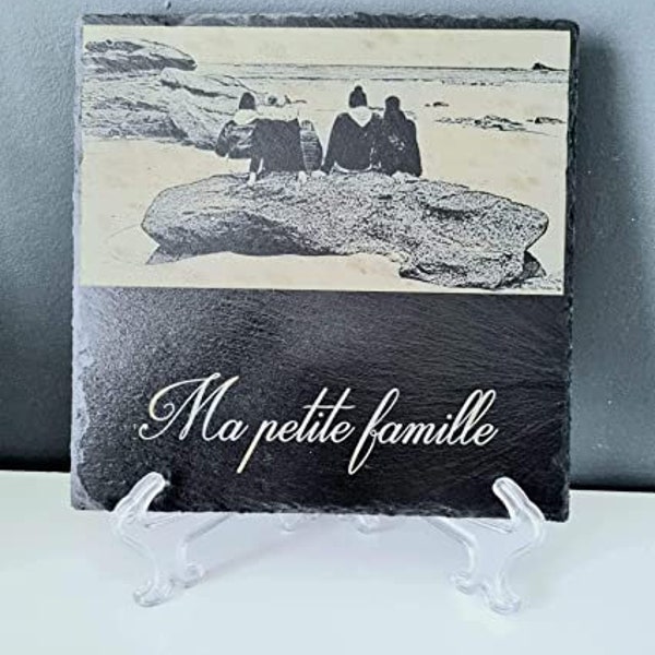 Photo sur ardoise personnalisable avec photo, texte ou image cadeau idéal à offrir à un anniversaire, mariage, Noël ou toute occasion