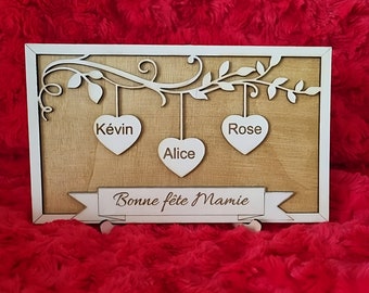 Marco de madera personalizable para árbol genealógico con soporte. Un regalo ideal para familiares, padres y abuelos.