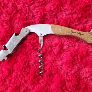 Personalized lemonade corkscrew with bottle opener, capsule cutter. Personalized gift with first name for birthday, Father's Day, Christmas