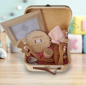 Cajita de nacimiento para componer y personalizar para regalo de bienvenida, baby shower, bautizo, cumpleaños. Varias composiciones posibles